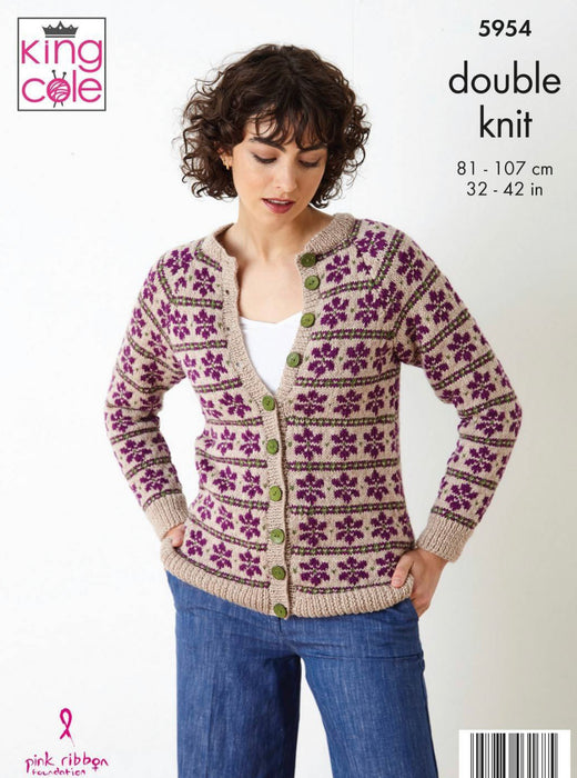 Knitting Pattern Ladies Pullover & Cardigan King Cole - 5954 BoS/Mhd