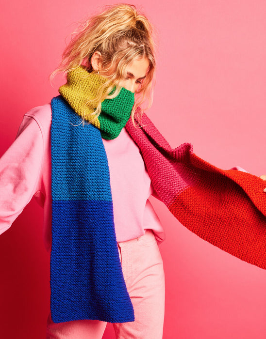 Sirdar Kith & Kin Colour Block Scarf Knitting Kit - G017-0001