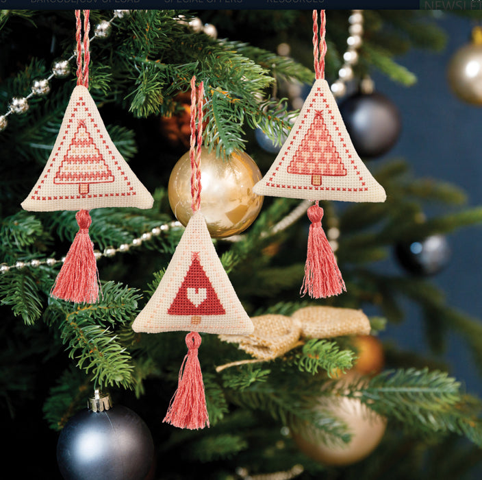 Anchor Christmas Cross Stitch Kit - Festive Tree Decoration Rose Gold - AKE0007-00002