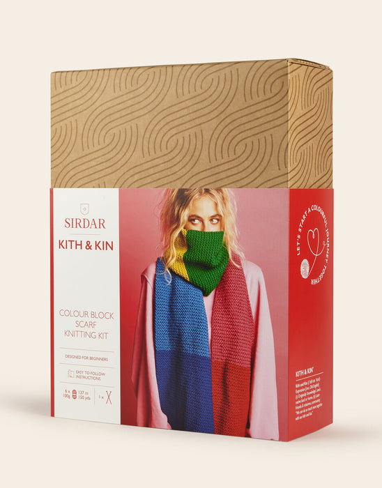Sirdar Kith & Kin Colour Block Scarf Knitting Kit - G017-0001