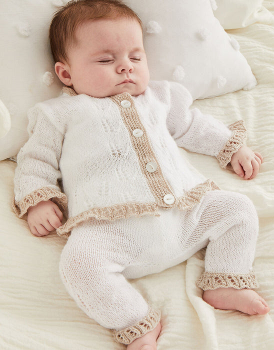 Knitting Pattern Sirdar Little Lacy Trouser Suit In Snuggly 2 Ply - 5523