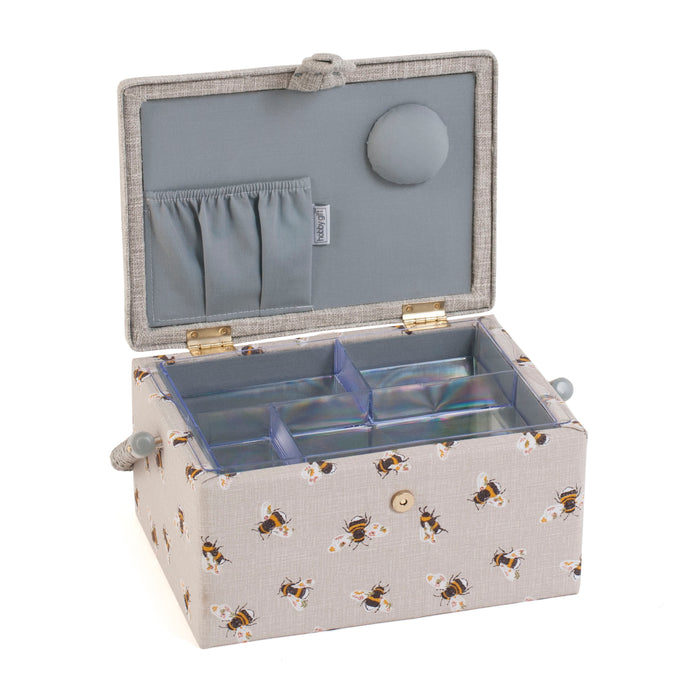 Hobby Gift Sewing Box Medium Embroidered Bee Happy - MRME/587.3