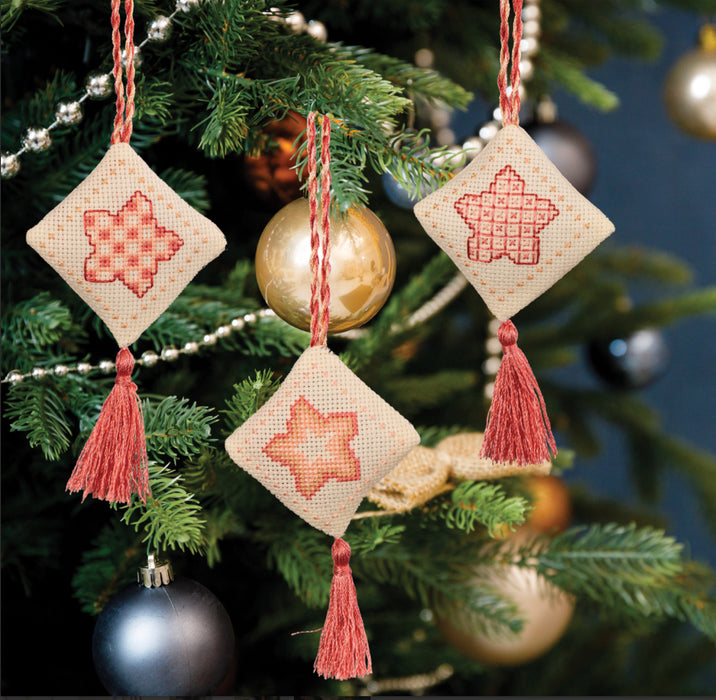 Anchor Christmas Decoration Cross Stitch Kit - Festive Star Decoration Rose Gold - AKE0006-00002