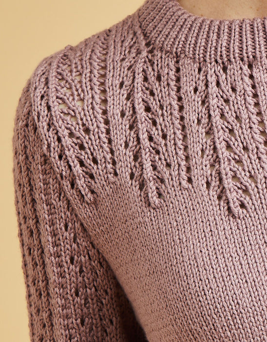 Knitting Pattern Sirdar Ladies Lace Yoke Sweater In Sirdar No 1 DK - 10667