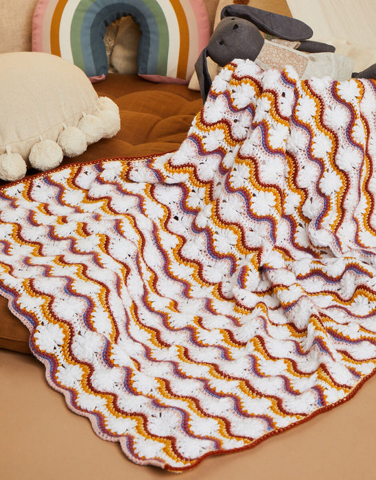 Crochet Pattern Sirdar Baby Flower Power Blanket in Snuggly 4 Ply - 5516